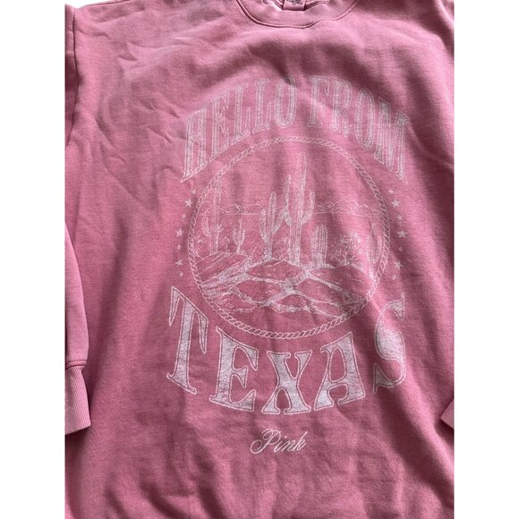 PINK Victoria's Secret Hello from Texas Oversized Sweatshirt Size Medium - Picture 5 of 8